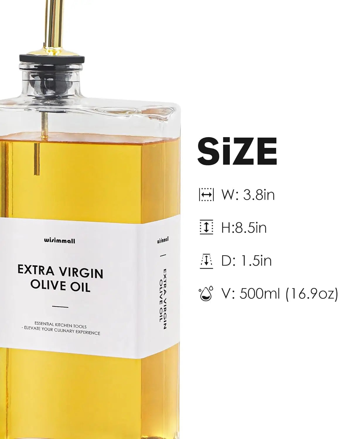 Feature Olive Oil Dispenser Glass Bottle For Kitchen Eco Friendly Easy Pouring Premium