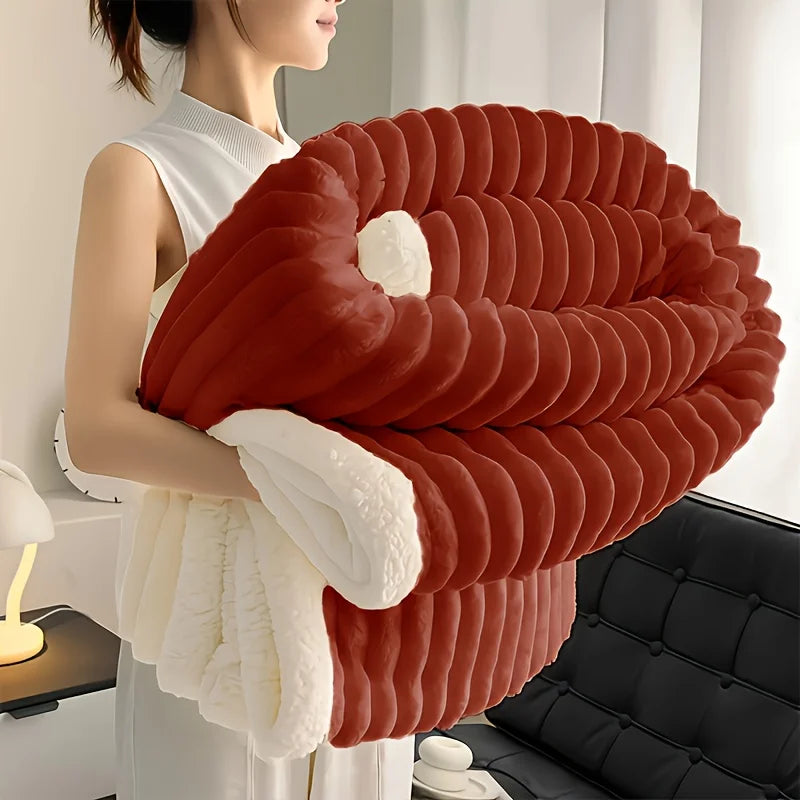 ROSEKINDCN Weighted Fleece Blanket With Sherpa for Cozy Warmth