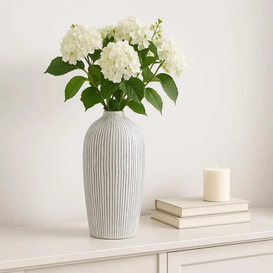 DAFIFY Decorative Ceramic Vase Modern Flower Vessel For Living Room