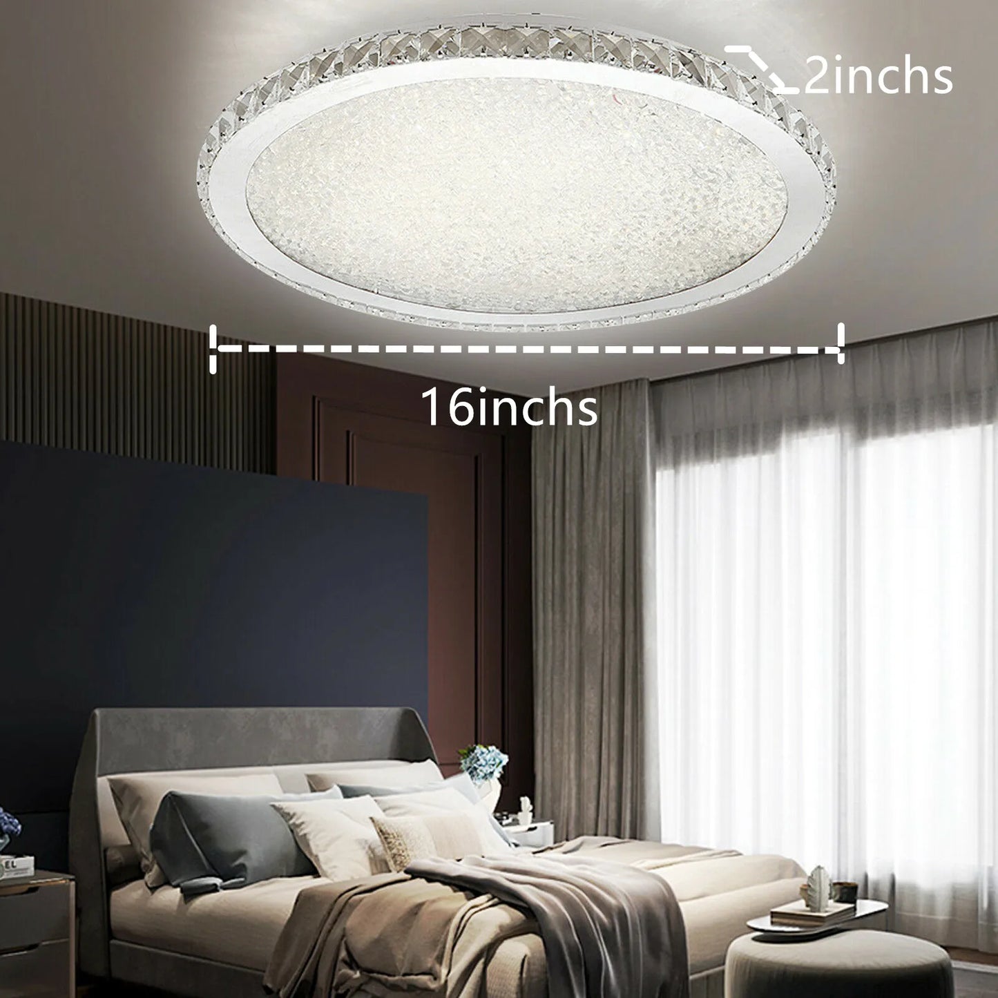 Loyalheartdy Crystal Ceiling Light Pendant LED Chandelier