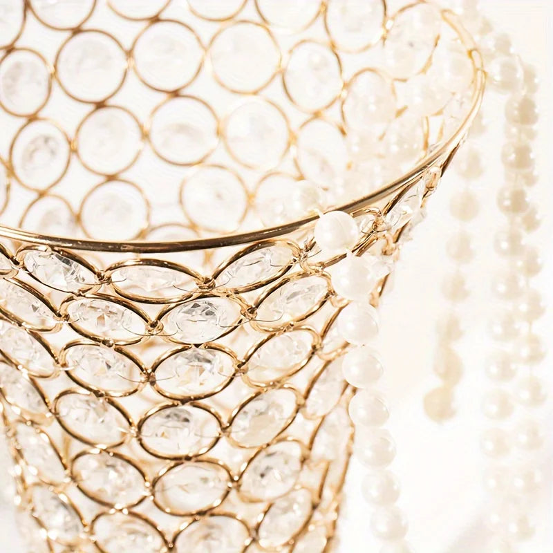 Function Crystal Vases Pair Centerpiece For Dining Table Decor