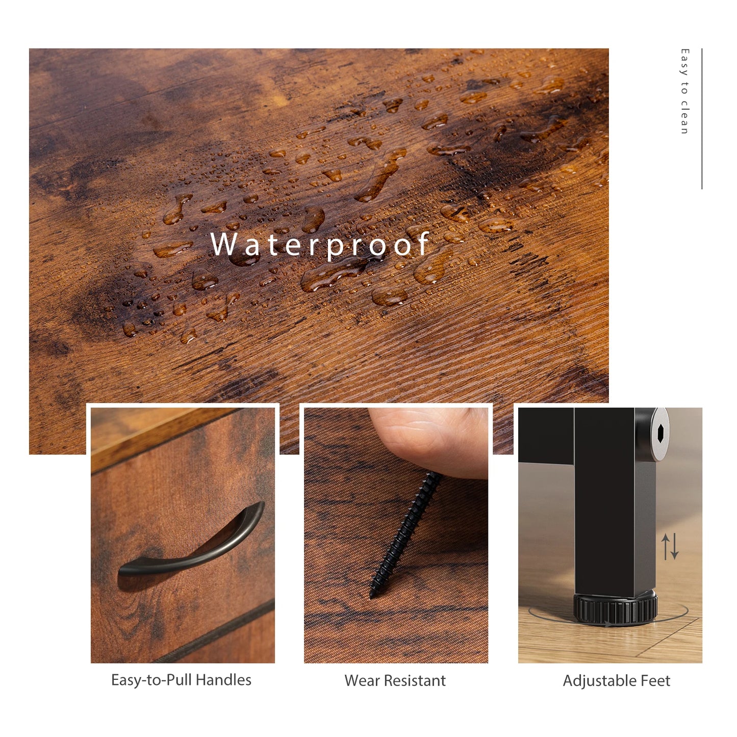 JHK Bedside Table With TenFabricDrawers Wardrobe SteelFrame Storage Cabinet Unit