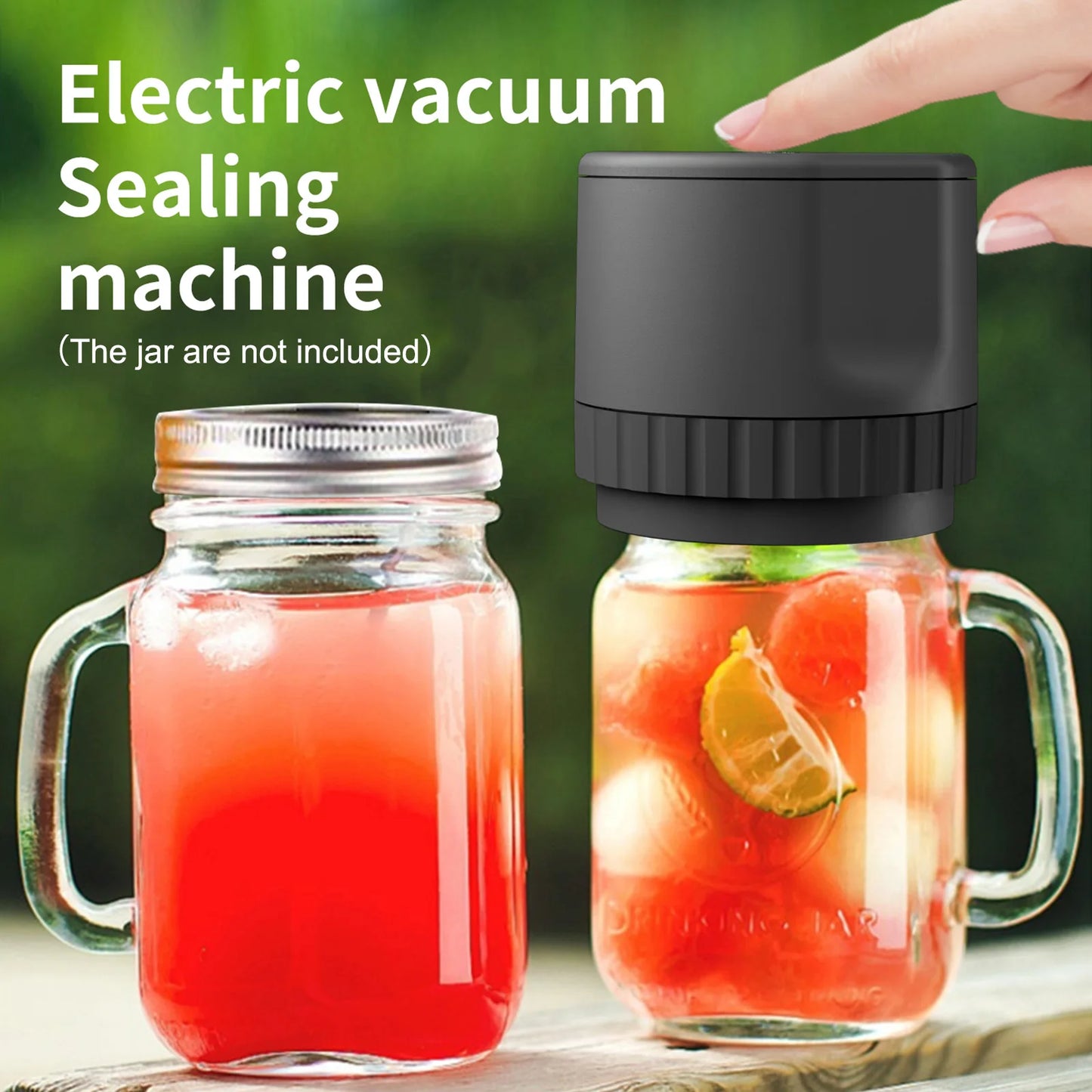 Electric Mason Jar Vacuum Sealer Kit Cordless Automatic Jar Sealer Kit for Food Storage and Fermentation with Wide-Mouth and Reg