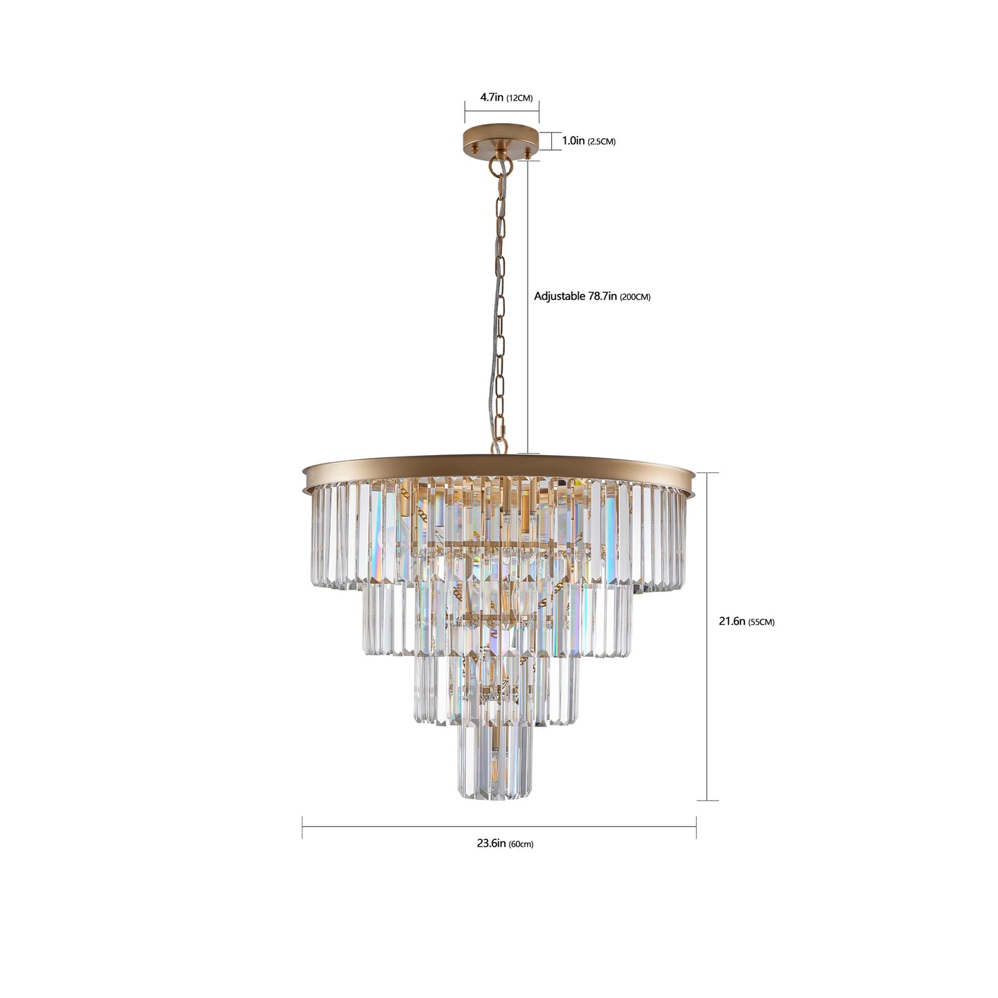 ARLGSITE Crystal Modern 4 Tier Chandelier Ceiling Light