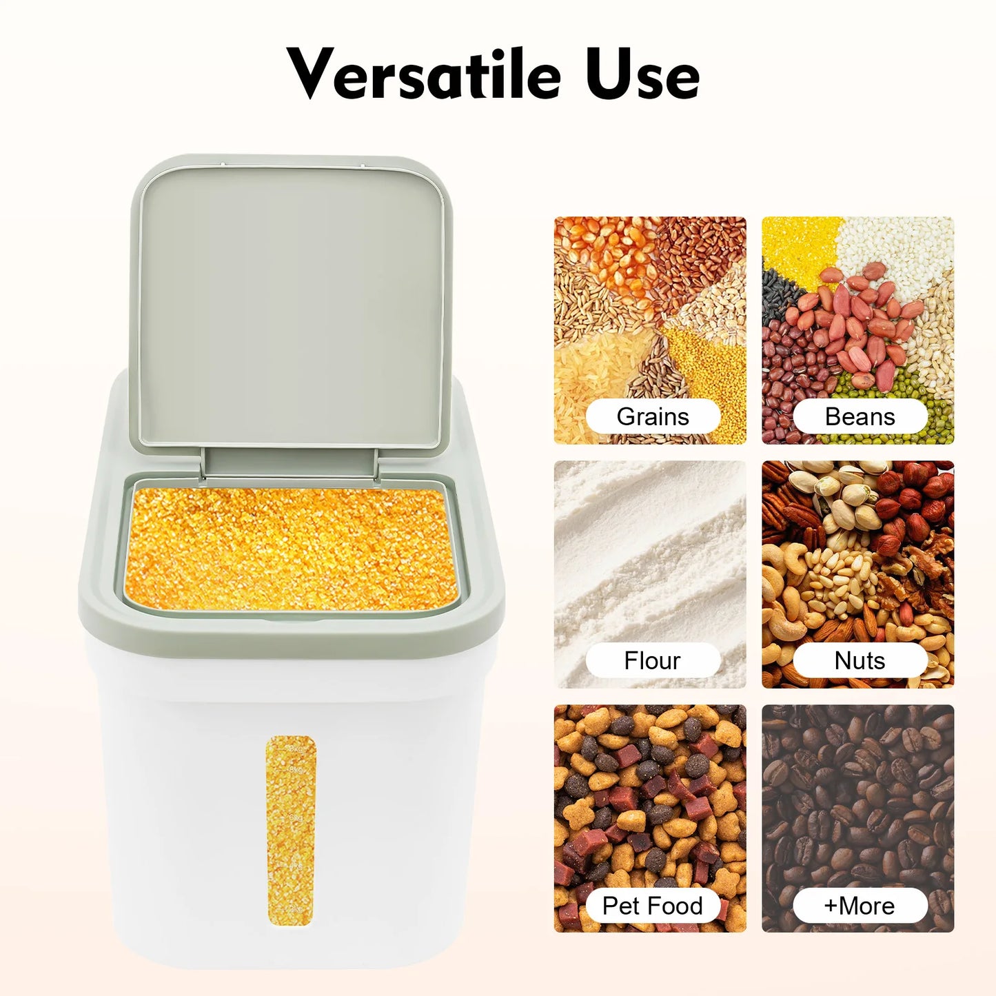 10 kg Large Food Storage Container Flour Container Rice Dispenser Airtight Container Large Storage Container for Food
