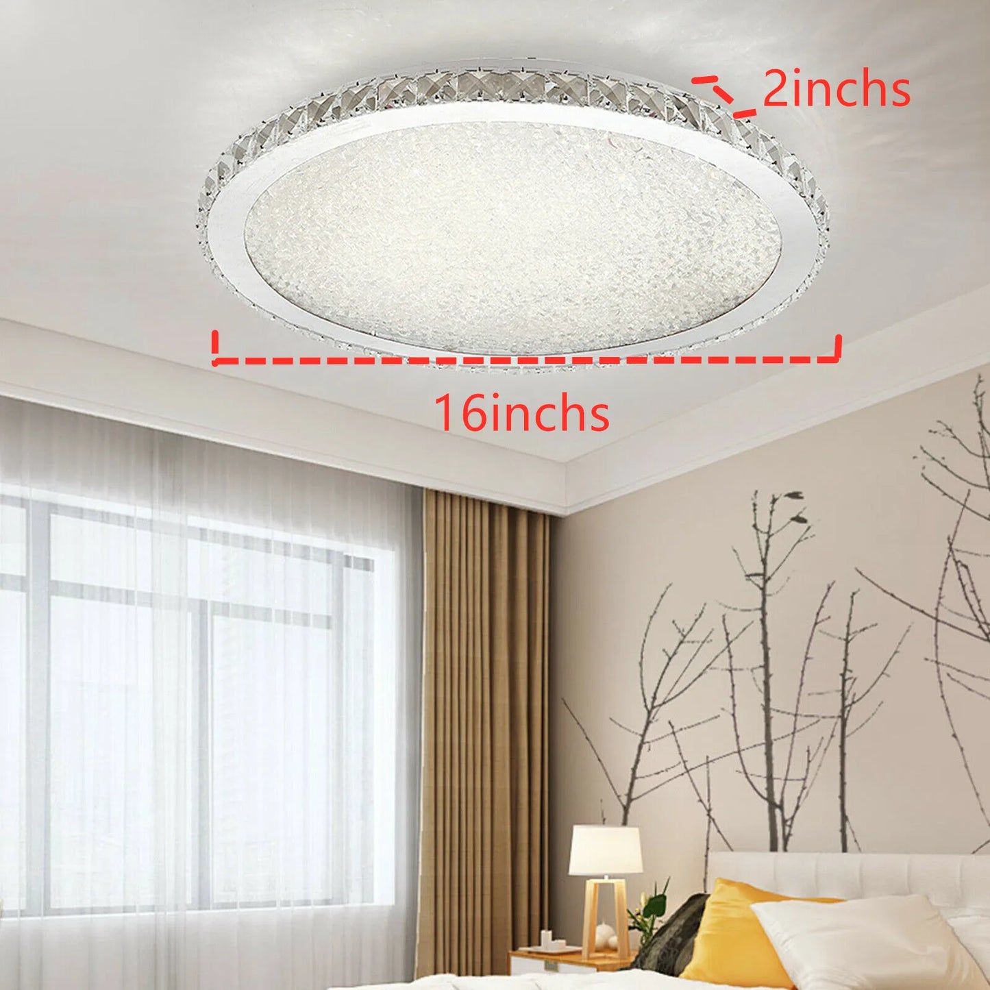 Loyalheartdy Crystal Ceiling Light Pendant LED Chandelier