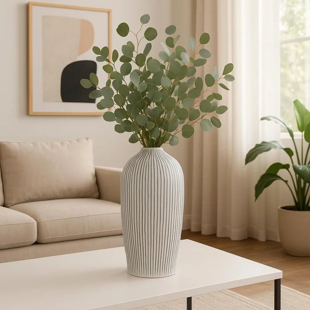 DAFIFY Decorative Ceramic Vase Modern Flower Vessel For Living Room