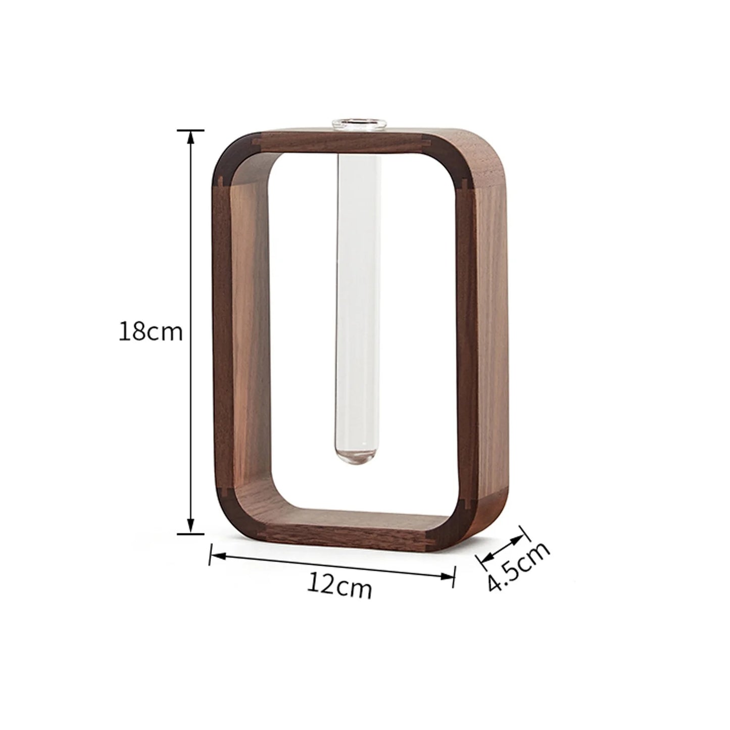 HeMu Rectangle Solid Wood Hydroponic Plant Vase Living Room Decor