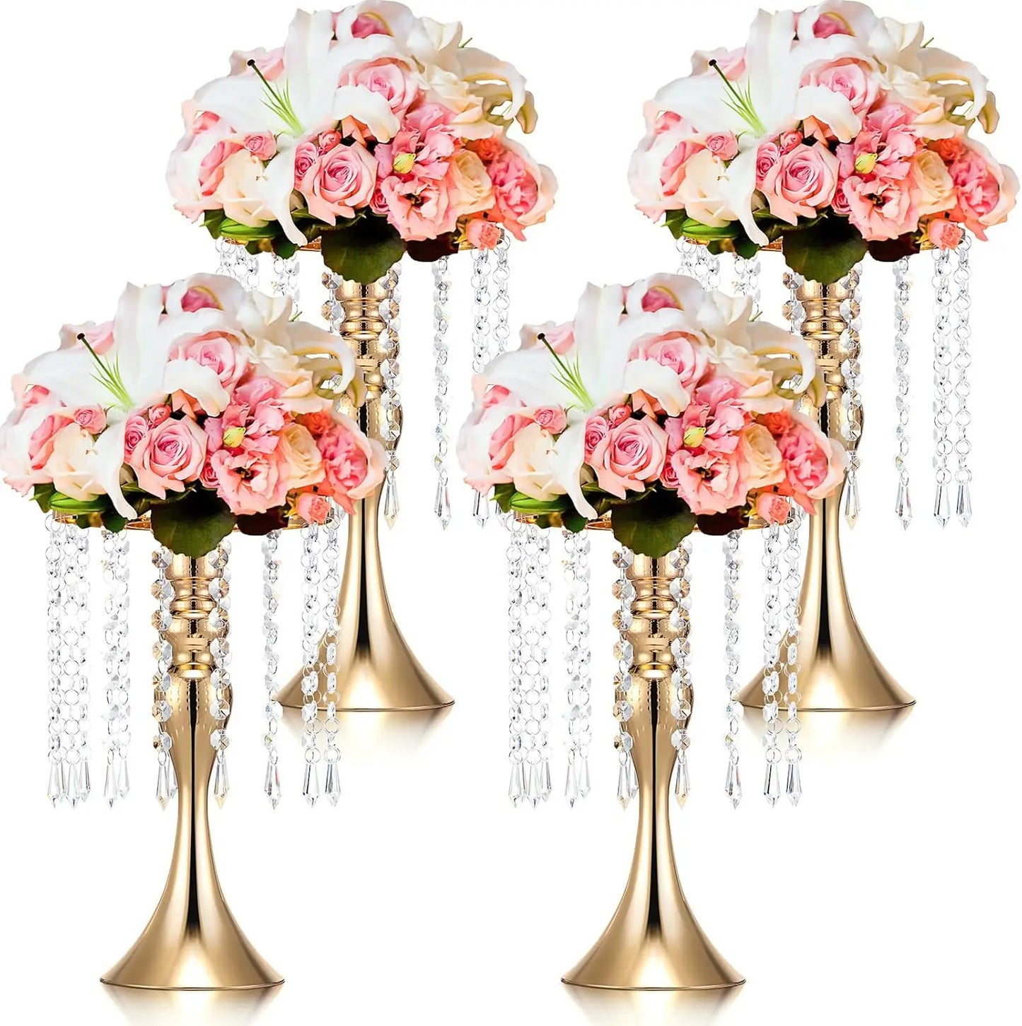 Hign-concerned Crystal Flower Stand Wedding Centerpieces 4 Pcs