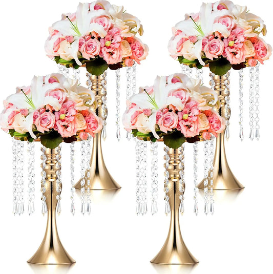 Hign-concerned Crystal Flower Stand Wedding Centerpieces 4 Pcs