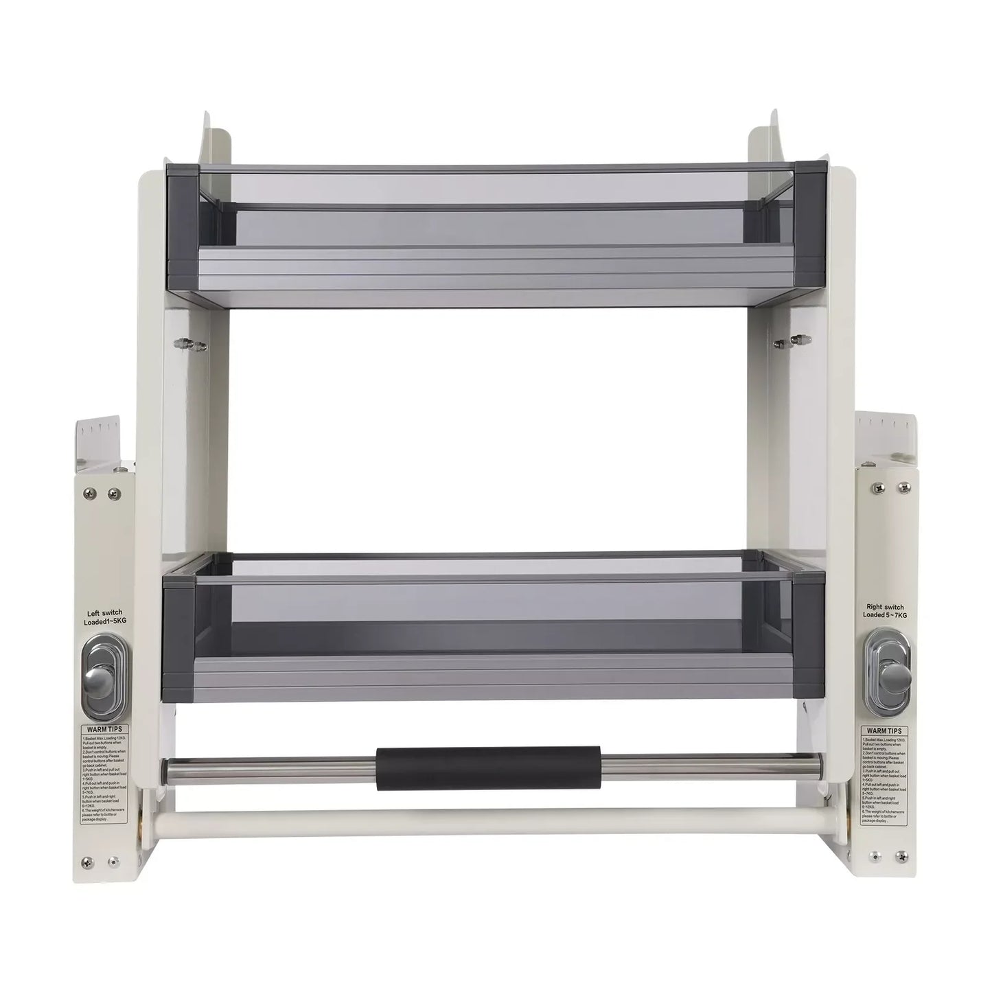 Hign-concerned 2-Tier Pull-Down Upper Cabinet Shelf Aluminum Alloy
