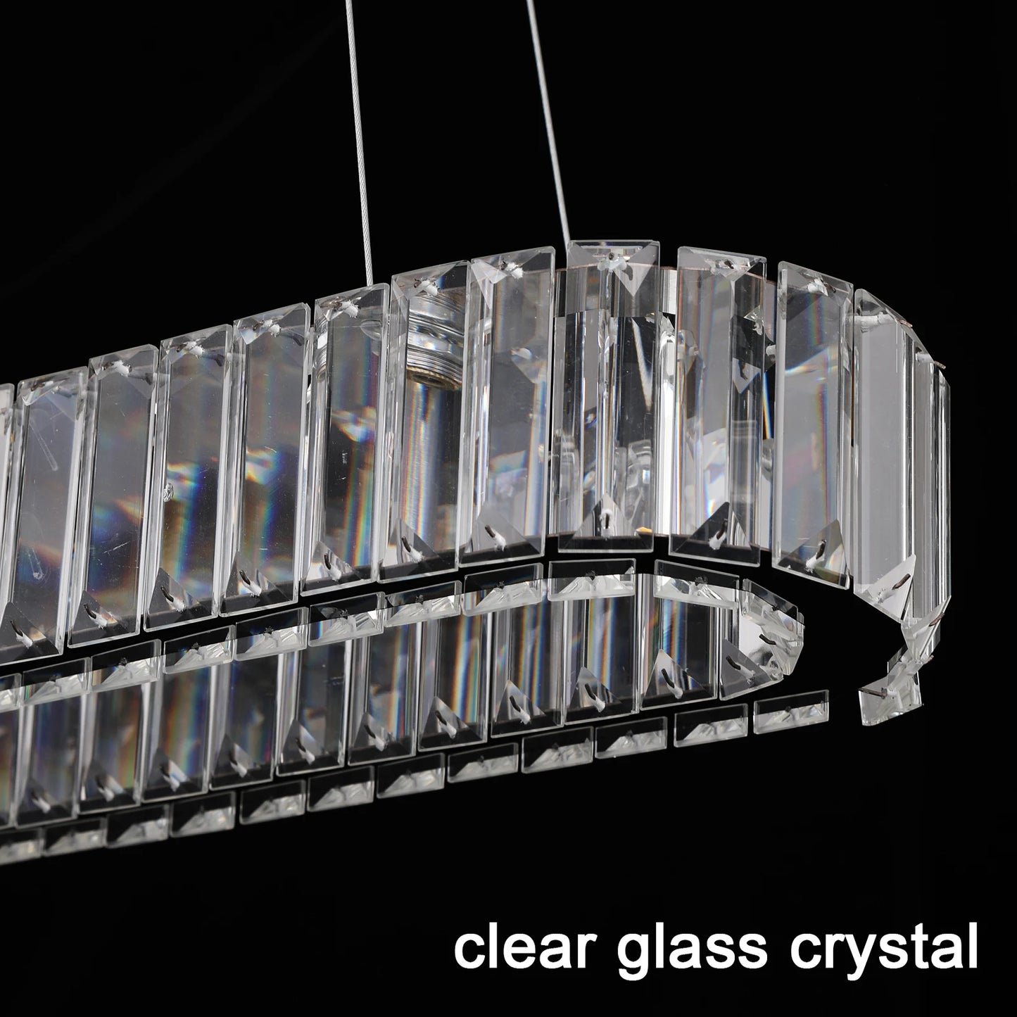 VETRULUS Modern Luxury Crystal Oval LED Chandelier Pendant Light