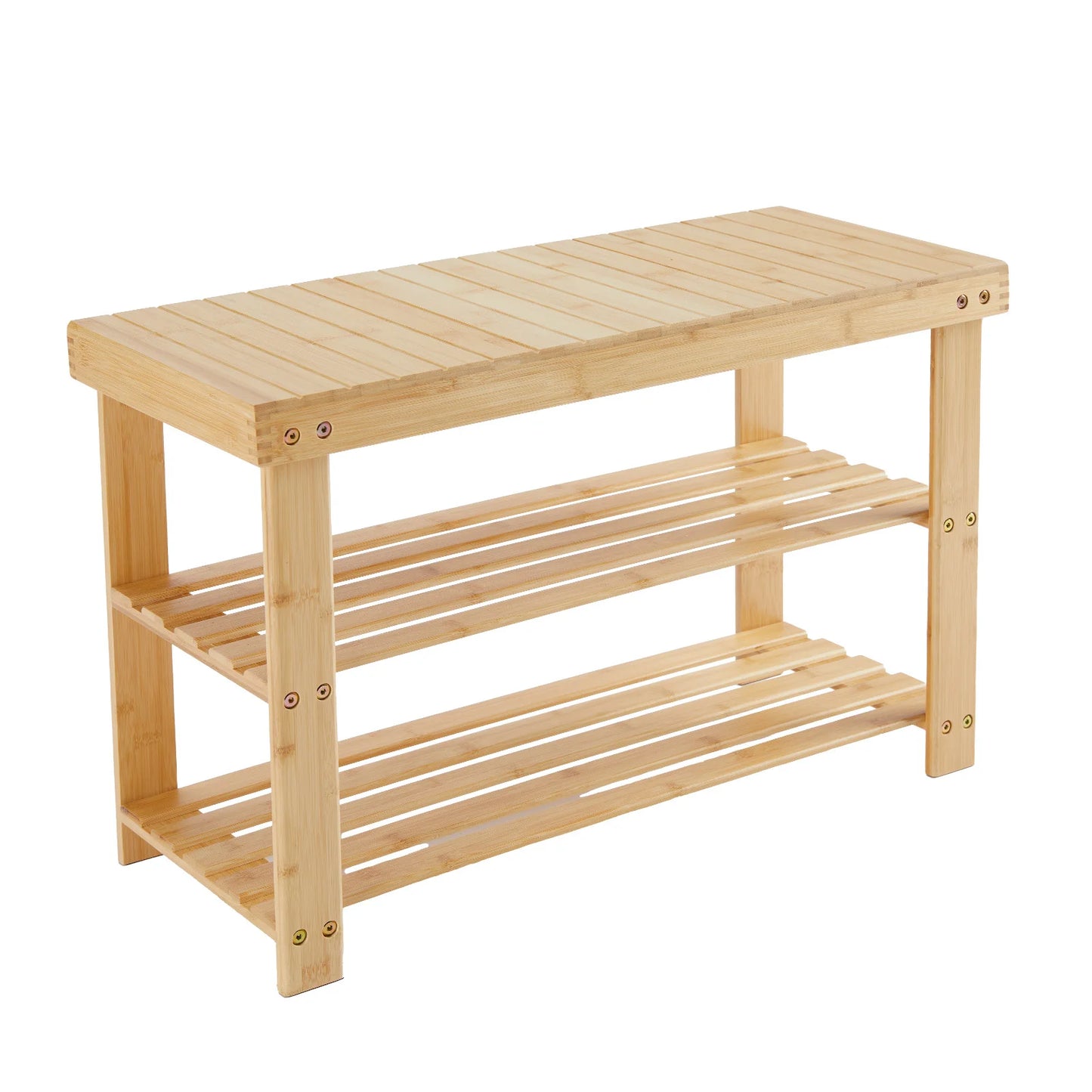 JHK 3-Tier Bamboo Shoe Rack Bench Holds 286 LB
