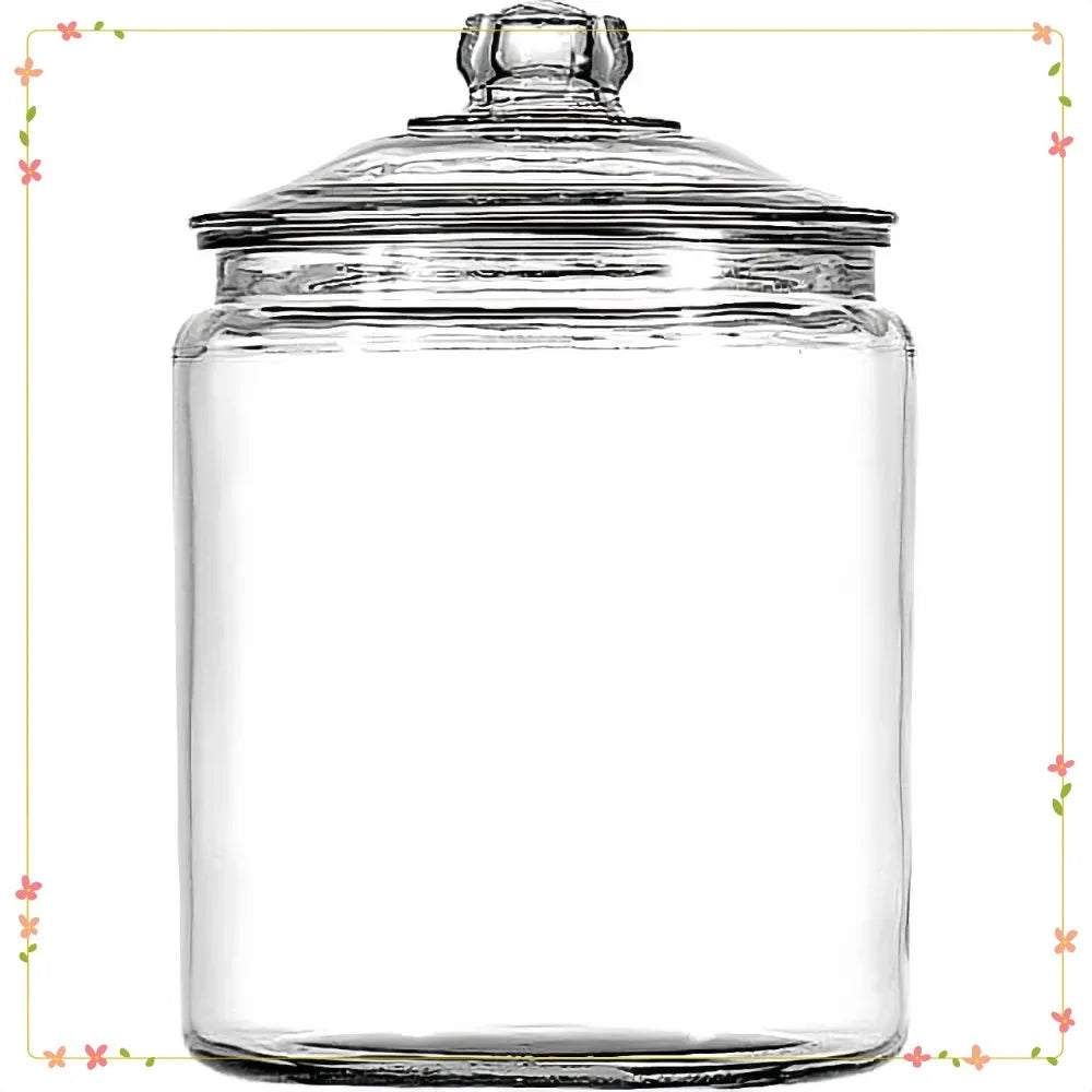 Glass Jars with Airtight Lids 2 Gallon Large Capacity, Kitchen Pantry Storage Containers for Crafting Cookie Candy