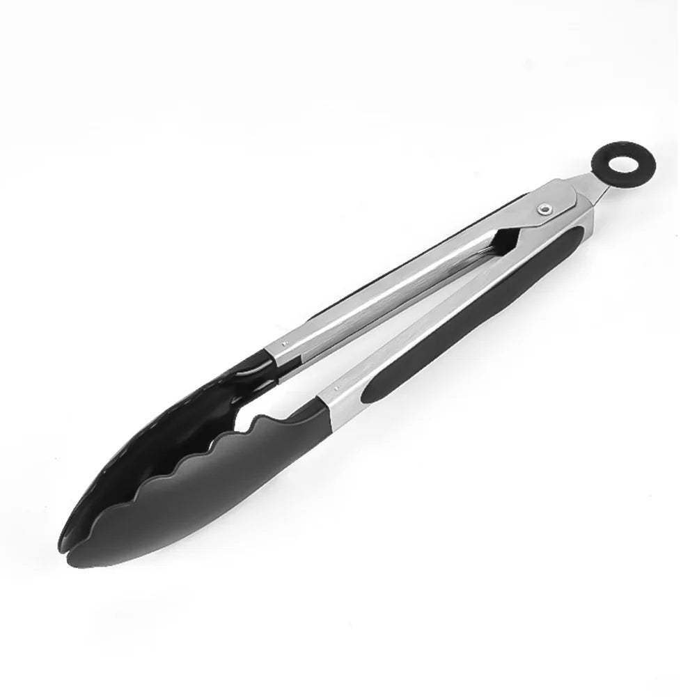 BBQ Grilling Tong Stainless Steel Anti-scalding Bread Food Clip Salad Bread Serving Non-Stick Tool for Kitchen Barbecue