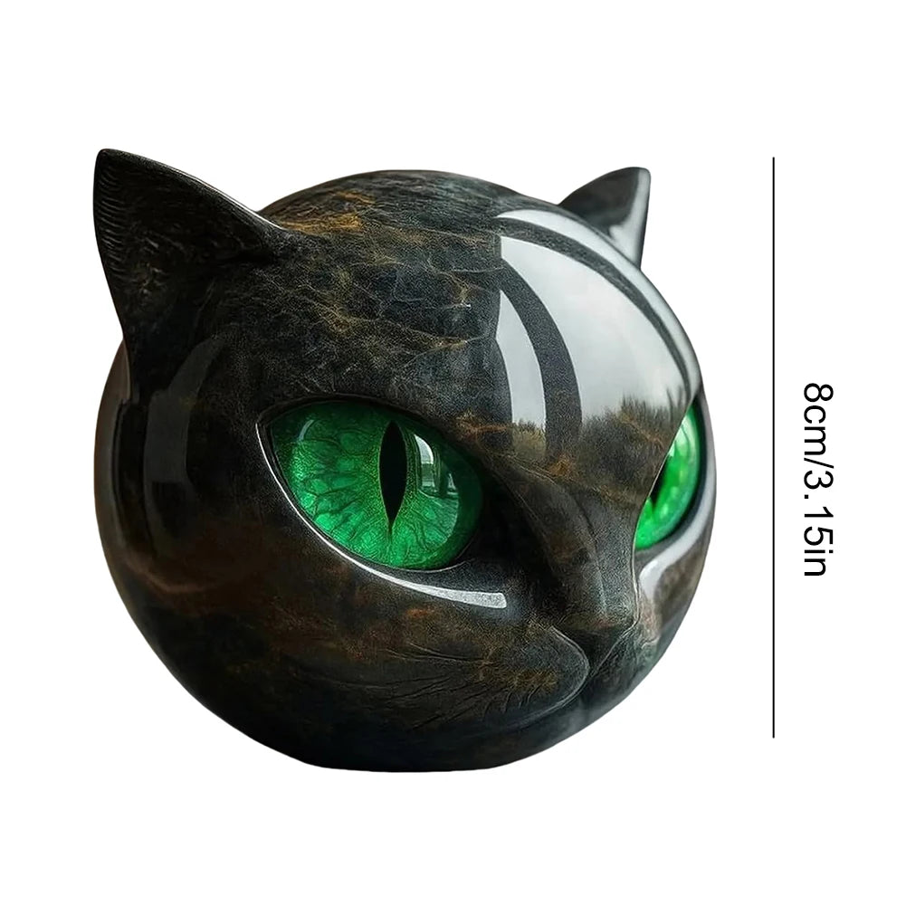 MOJOYCE Luxury Black Cat Stone Sculpture For Home Decor
