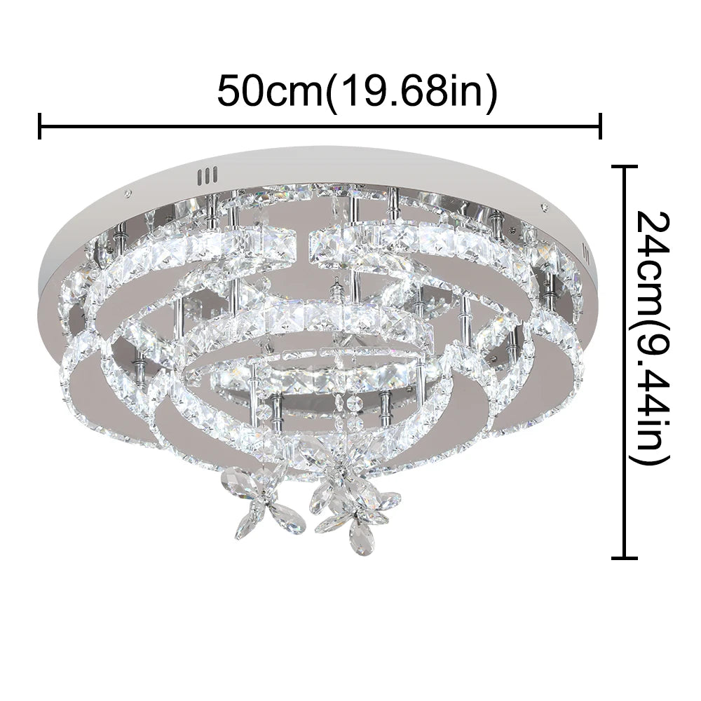 VETRULUS Luxury K9 Crystal Chandelier Modern Dimmable Ceiling Lamp
