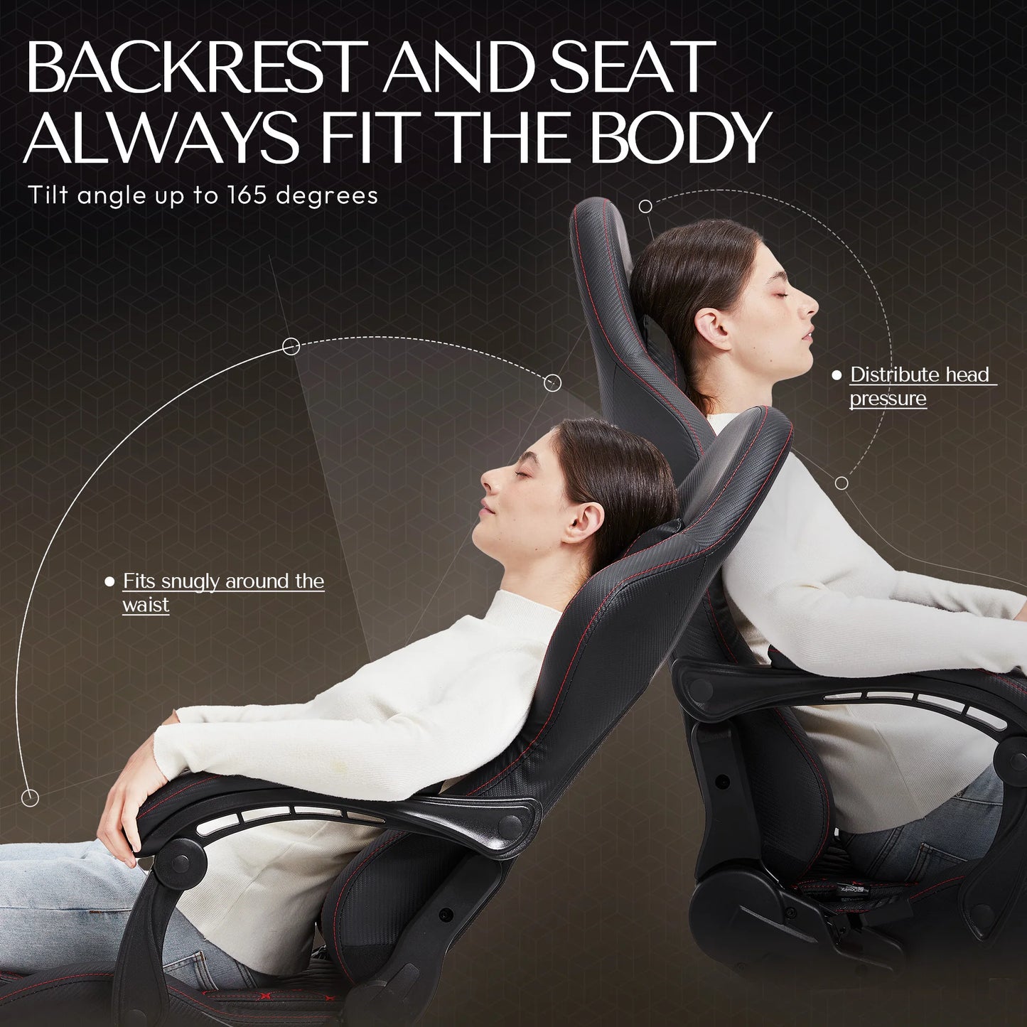 Dowinx Gaming Office Chair with Footrest and Lumbar Support Vintage PU Leather High Back Adjustable Swivel Task Chair