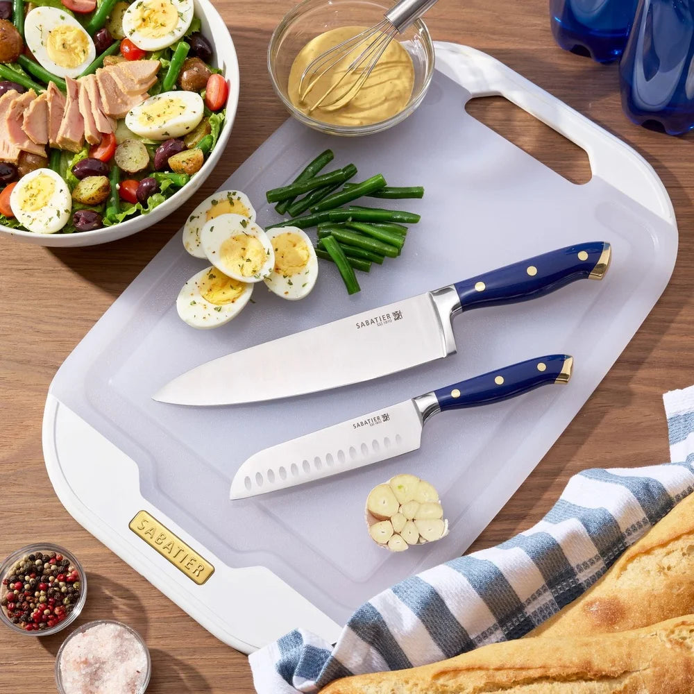 Reversible Non Slip Plastic Cutting Board Dish Washer Safe BPA Free 12x18 Inch Stain Resistant Knife Friendly Kitchen Tool