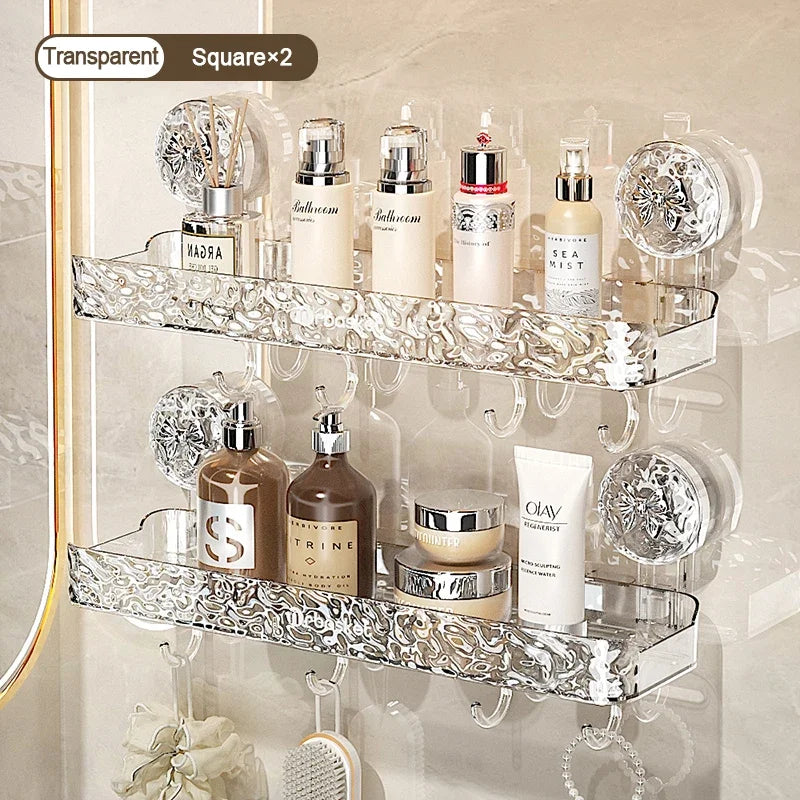 Big Red House Nonperforated WallMounted IndustrialGrade SuctionCup Bathroom Storage Rack