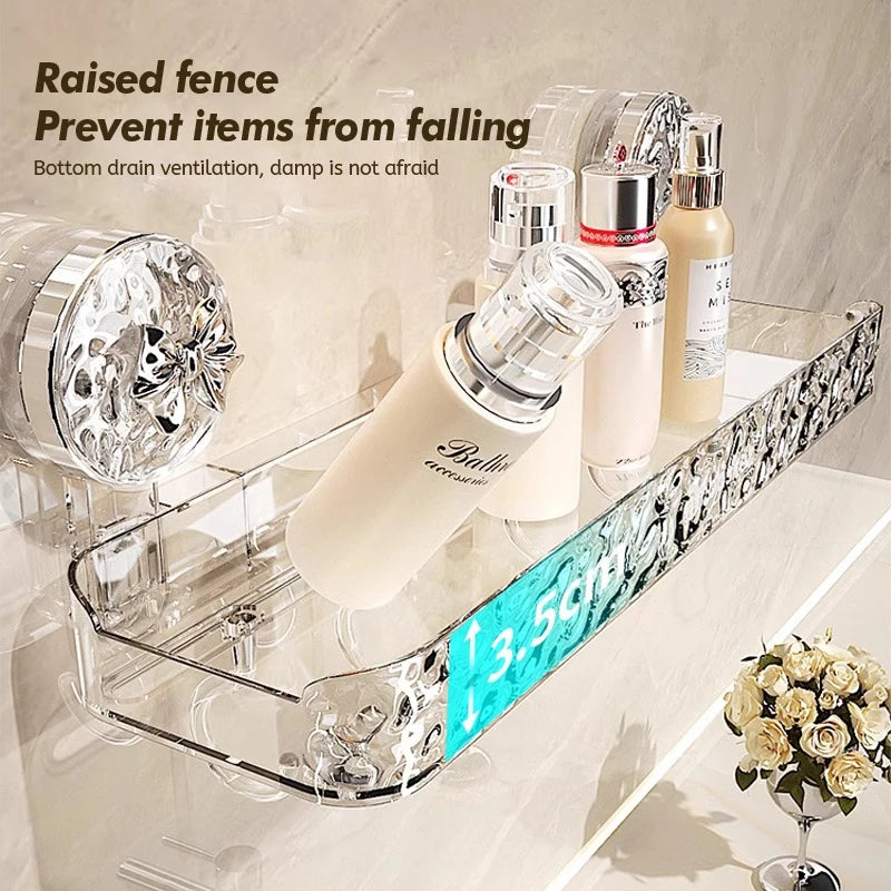 Big Red House Nonperforated WallMounted IndustrialGrade SuctionCup Bathroom Storage Rack