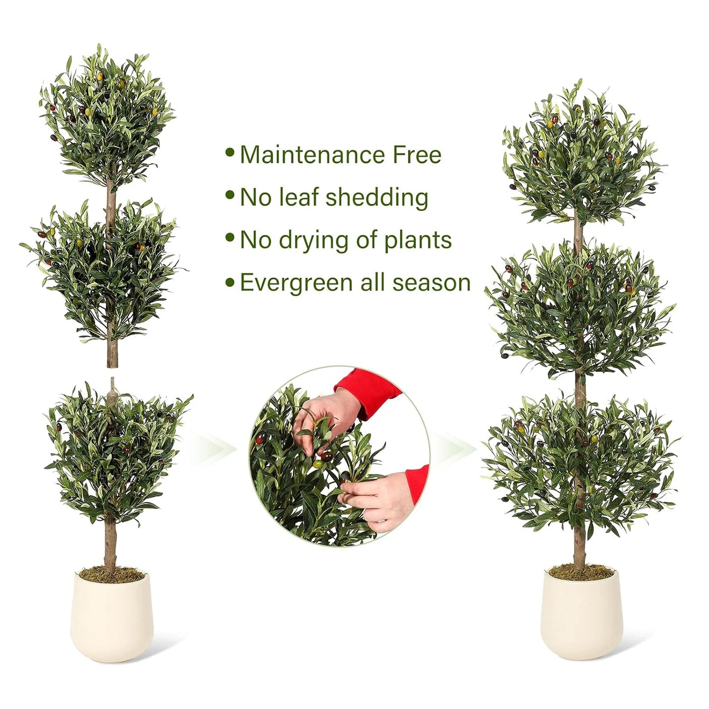 HiMISSCN Artificial Olive Tree In Planter For Home Office Decor