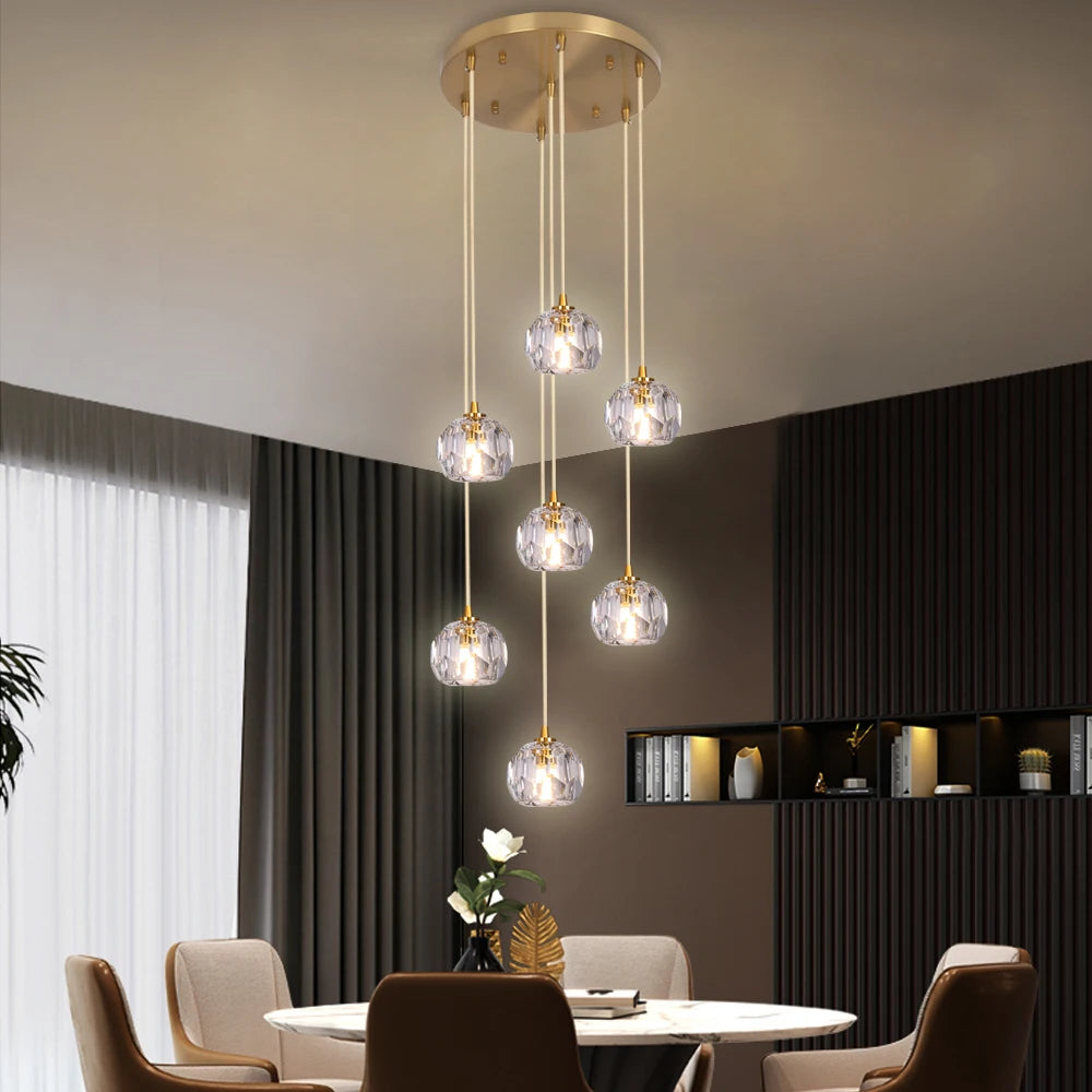 VETRULUS Crystal Pendant Ceiling Light Modern Chandelier Fixture
