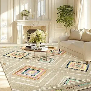 Hign-concerned Area Rug MachineWashableNonSlip UltraSoft LowPilePattern Western Tribal LivingRoom Entryway