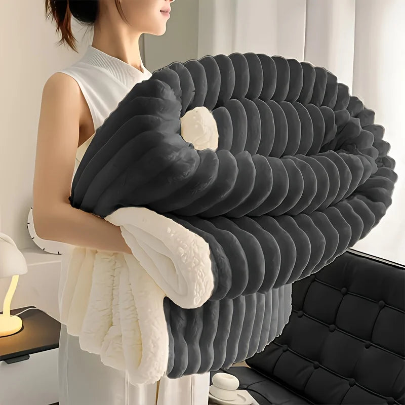 ROSEKINDCN Weighted Fleece Blanket With Sherpa for Cozy Warmth