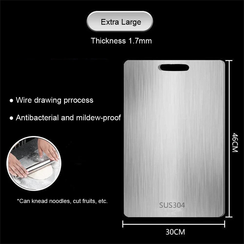 316 Stainless Steel Cutting Board - Thickened Anti-Mold Chopping Board for Vegetables, Meat, Cooking - Durable Kitchen Mat